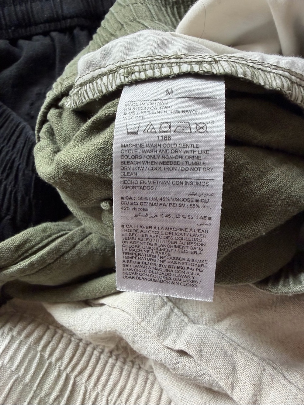 Old Navy Linen Shorts Set Black, Olive, Cream Pull-on High Waist 3 Pairs - Picture 4 of 4